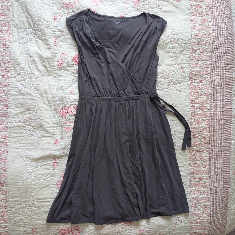 Garnet Hill Charcoal Midi Dress